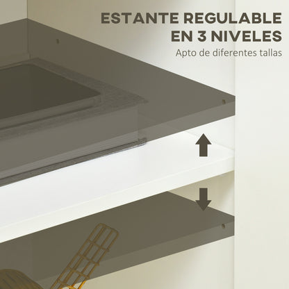 Living Room Sideboard Storage Cabinet Kitchen Auxiliary Furniture with 2 Doors and Adjustable Shelf for Dining Room Entryway 80x37x75 cm White