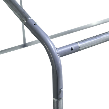 Chicken Coop Free-Range Enclosure made of Steel, 300 x 200 x 200 cm Chicken Cage with Cover, Door, Chicken Run for 4-6 Chickens, Small Animals, Silver