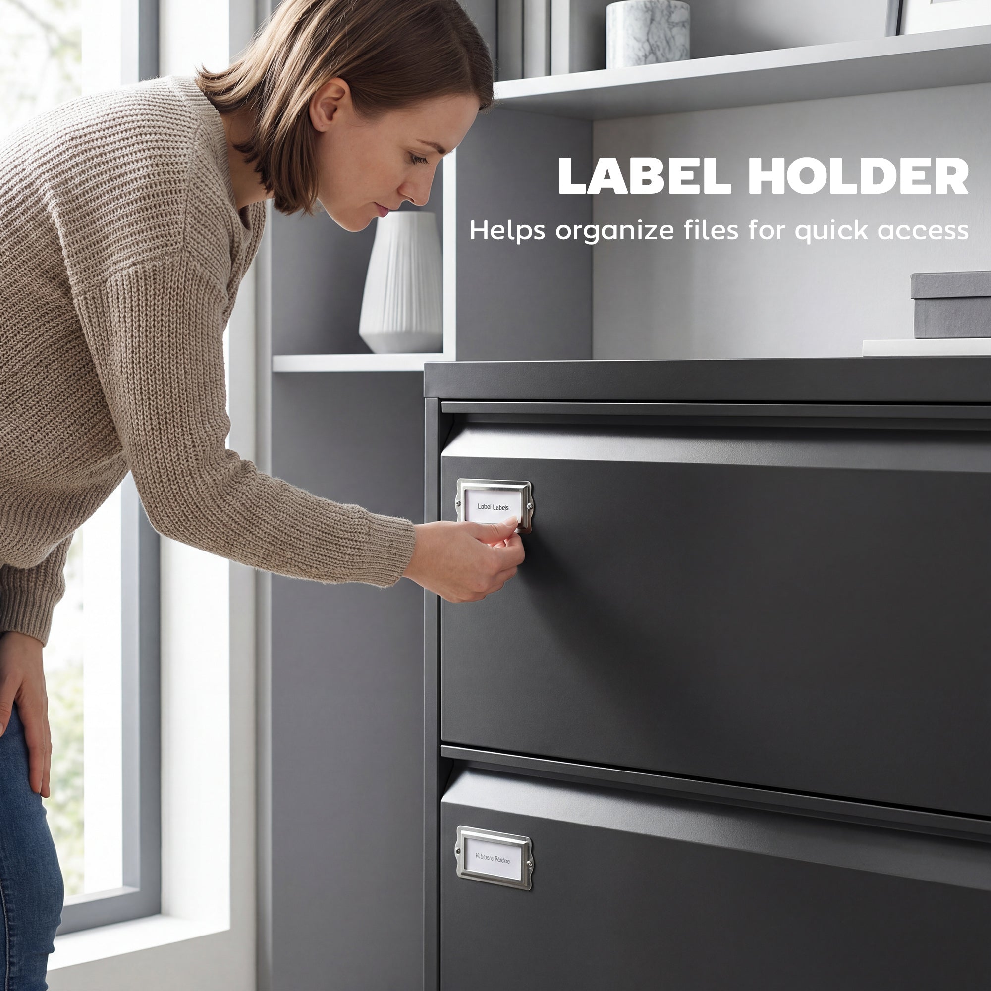 Mobile 2-Drawer Lockable Filing Cabinet with Adjustable Hanging Rails, Steel File Cabinet for Office & Home, Black, 35.4 x 15.7 x 30.5 in