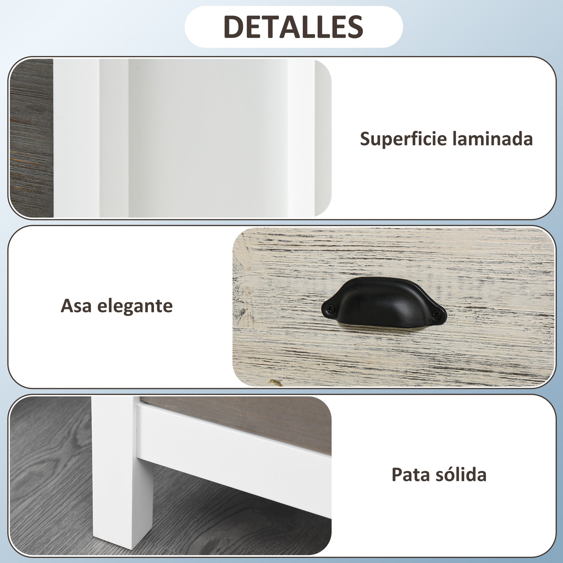 Modern Nightstand Bedside Table with 3 Drawers Bedside Table for Bedroom Living Room 50x38x65 cm White