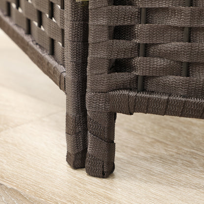 4-Panel Room Divider 160x170 cm Foldable Room Separator for Living Room Bedroom Office Brown