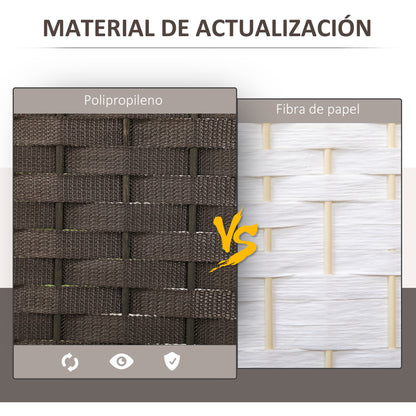 4-Panel Room Divider 160x170 cm Foldable Room Separator for Living Room Bedroom Office Brown