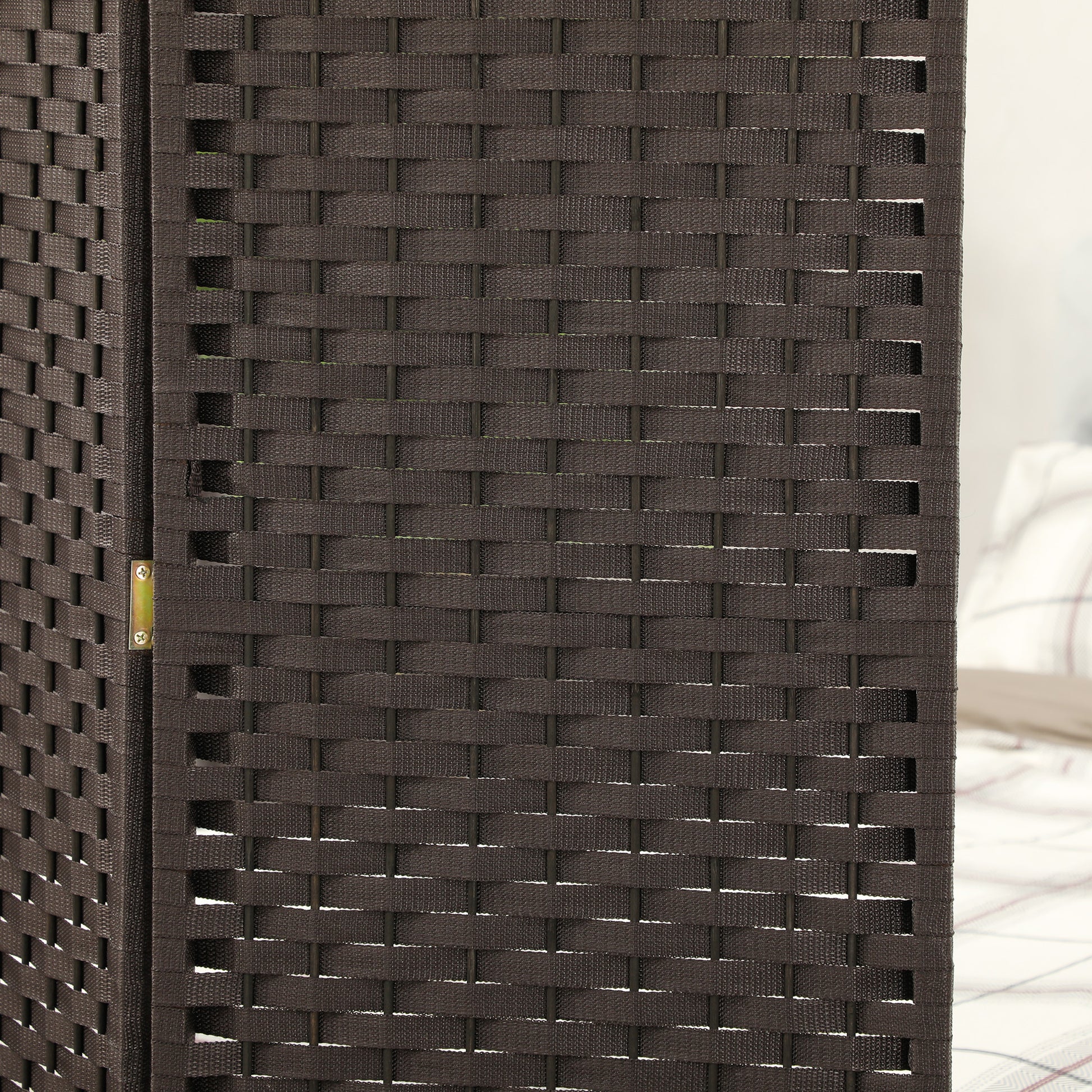 4-Panel Room Divider 160x170 cm Foldable Room Separator for Living Room Bedroom Office Brown