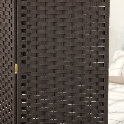 4-Panel Room Divider 160x170 cm Foldable Room Separator for Living Room Bedroom Office Brown