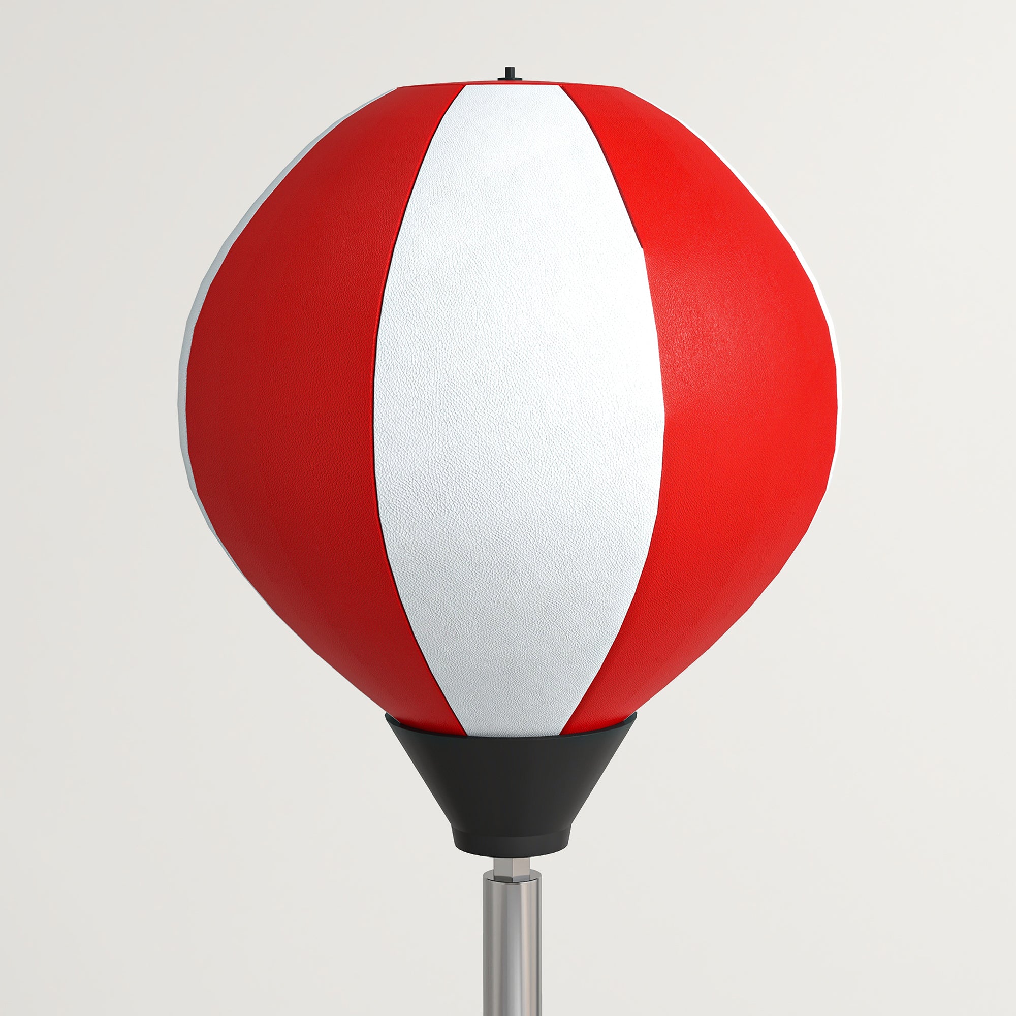 Adjustable Height Punching Bag on Stand with Gloves, Pump, and Weighted Base for Kids and Beginners - Red