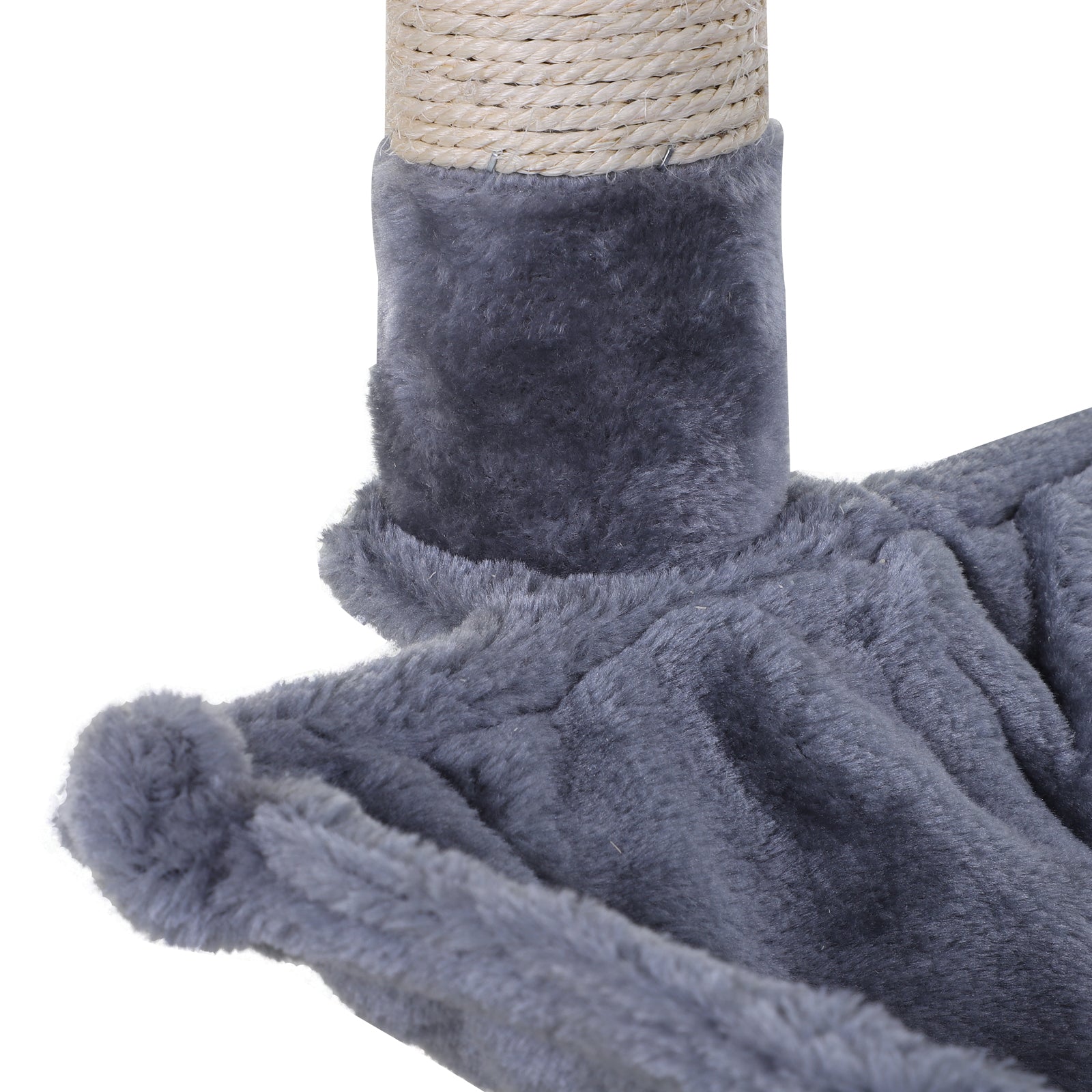 Climbing Tree Cat Scratching Post with Sisal Column Plush Hammock Chipboard Grey 50 x 36 x 70 cm