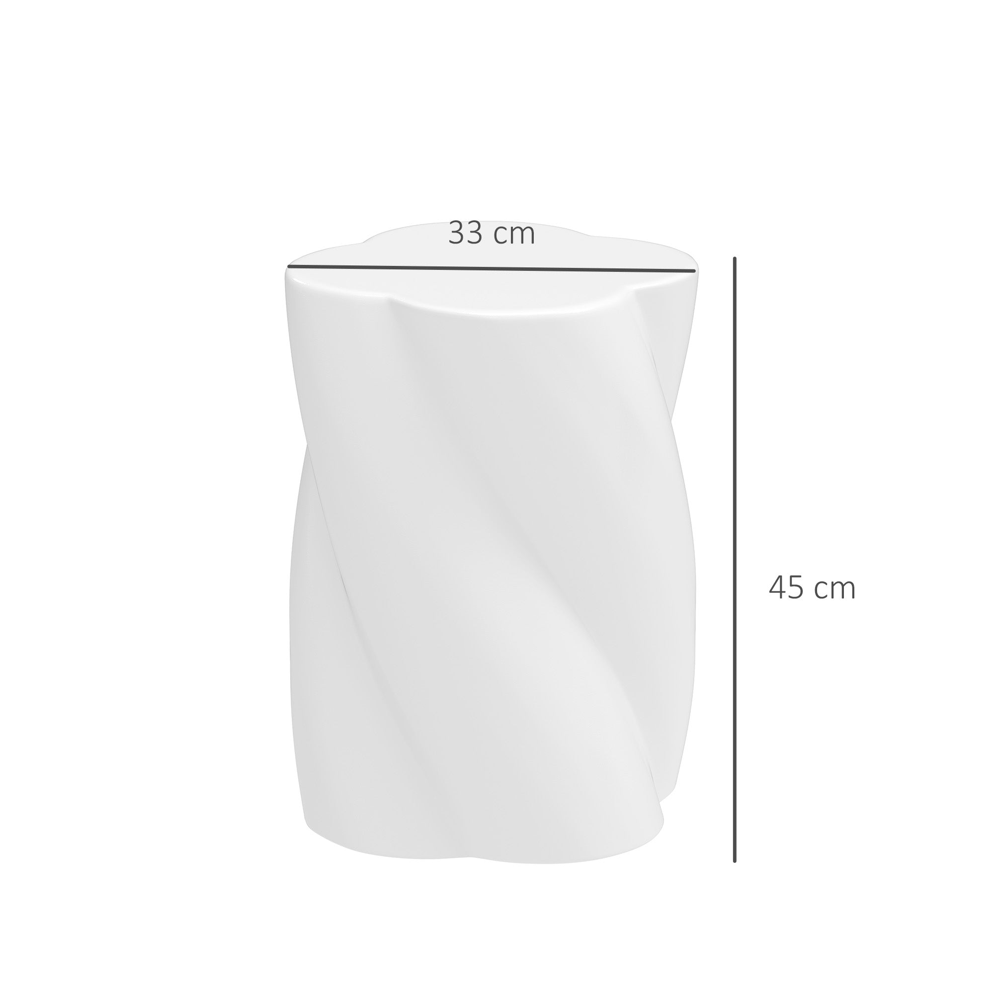 Ceramic Spiral Stool 120kg Load Capacity Ø33 x 45 cm Weatherproof Garden Stool with Lid Side Table Flower Stool Footstool for Indoor Outdoor Camping Garden Balcony White