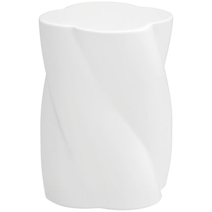 Ceramic Spiral Stool 120kg Load Capacity Ø33 x 45 cm Weatherproof Garden Stool with Lid Side Table Flower Stool Footstool for Indoor Outdoor Camping Garden Balcony White