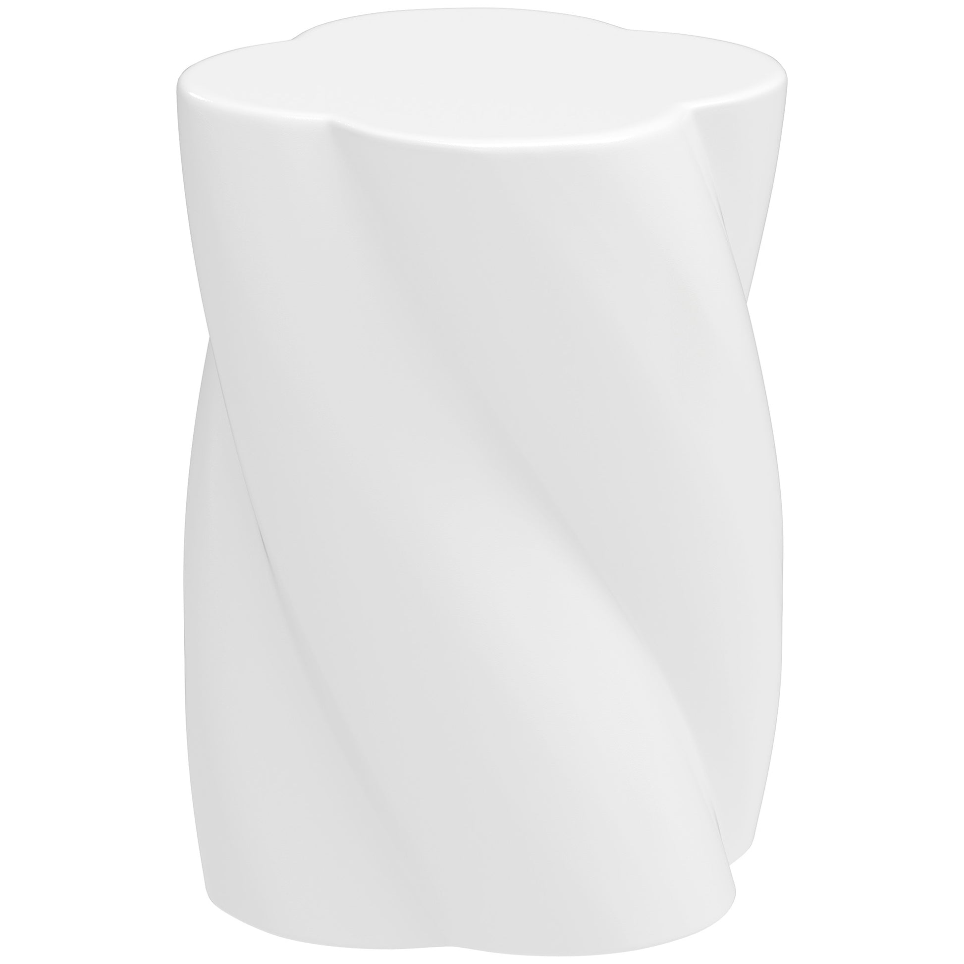 Ceramic Spiral Stool 120kg Load Capacity Ø33 x 45 cm Weatherproof Garden Stool with Lid Side Table Flower Stool Footstool for Indoor Outdoor Camping Garden Balcony White