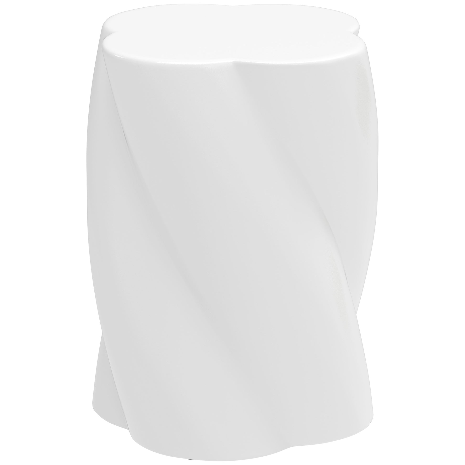 Ceramic Spiral Stool 120kg Load Capacity Ø33 x 45 cm Weatherproof Garden Stool with Lid Side Table Flower Stool Footstool for Indoor Outdoor Camping Garden Balcony White
