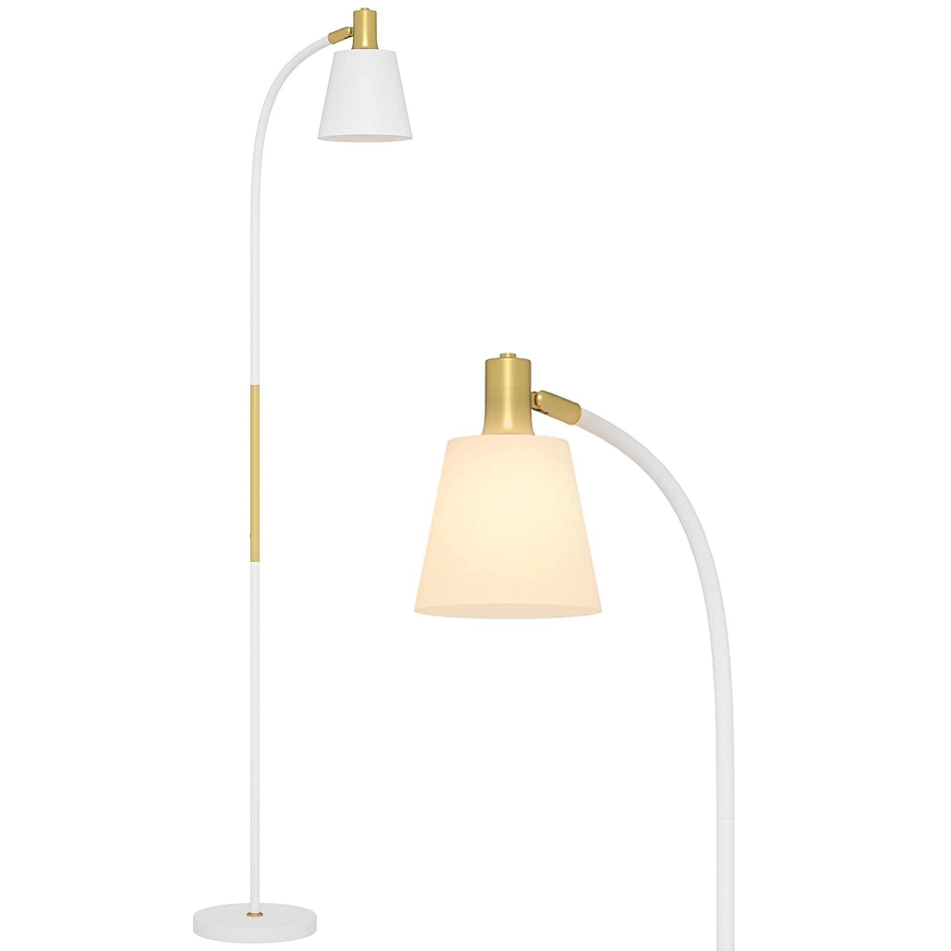 Adjustable Height Floor Lamp for Living Room 127-160 cm with Switch, E27 Socket, Floor Lamp Living Room, Bedroom, Office, White