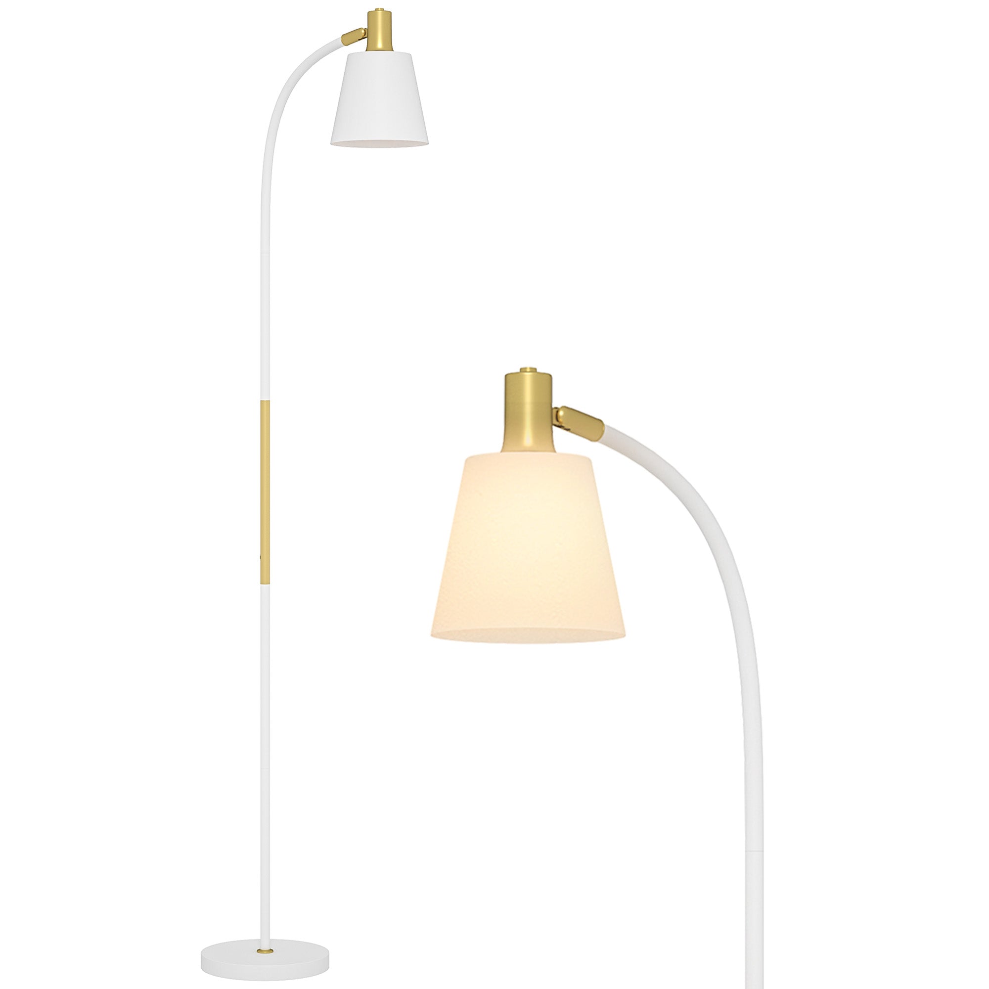 Adjustable Height Floor Lamp for Living Room 127-160 cm with Switch, E27 Socket, Floor Lamp Living Room, Bedroom, Office, White