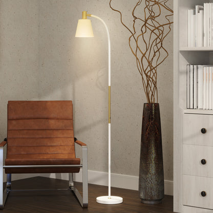 Adjustable Height Floor Lamp for Living Room 127-160 cm with Switch, E27 Socket, Floor Lamp Living Room, Bedroom, Office, White