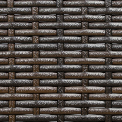 Poly Rattan Garden Furniture Set 4-Piece Rattan Sofa Set Seating Group Lounge Table with Sofa Seat Cushion Steel Brown+Cream