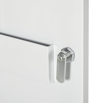 Wall Mounted Medicine Cabinet 2 Shelves 3 Levels with Lockable Door 2 Keys Steel 40 x 15 x 53.5 cm White