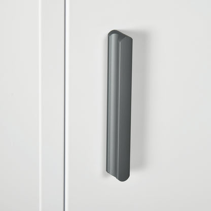 Wall Mounted Medicine Cabinet 2 Shelves 3 Levels with Lockable Door 2 Keys Steel 40 x 15 x 53.5 cm White