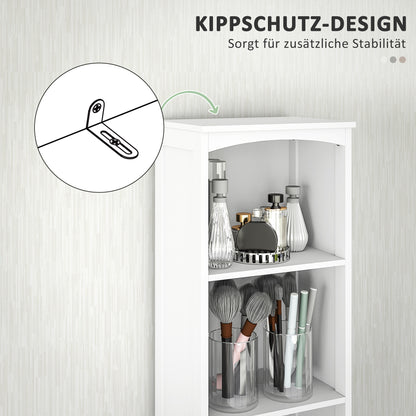 Bathroom Cabinet Tall Cabinet with 3 Shelves, 1 Drawer Storage Cabinet for Bathroom, Living Room White, 34x24x170.5cm