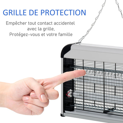 Anti-Mosquito Lamp, Electric UV Insect Killer 20W, Electric Fly Killer, effective on a 60 m² surface, mosquito trap for indoor and outdoor, dark grey