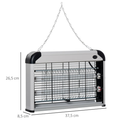 Anti-Mosquito Lamp, Electric UV Insect Killer 20W, Electric Fly Killer, effective on a 60 m² surface, mosquito trap for indoor and outdoor, dark grey