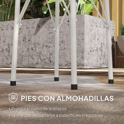 Round Garden Table Outdoor Terrace Table Ø40x50 cm with Adjustable Legs and X-Shaped Structure Table for Outdoor and Indoor Use White