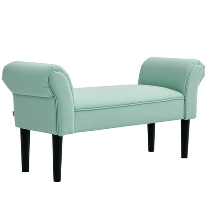 Bed Bench, Upholstered Bench, Seat Bench, Hallway Bench for Bedroom, Supports up to 130 kg, Sailcloth, Green, 102 x 36 x 51 cm