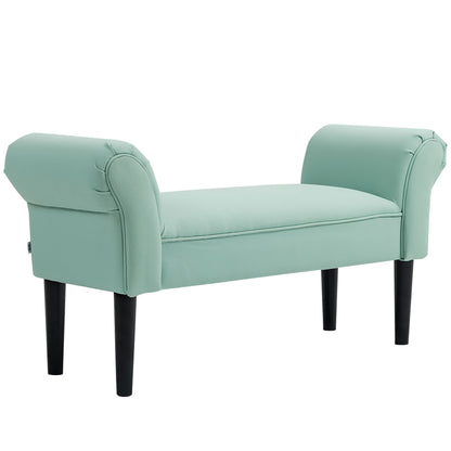 Bed Bench, Upholstered Bench, Seat Bench, Hallway Bench for Bedroom, Supports up to 130 kg, Sailcloth, Green, 102 x 36 x 51 cm