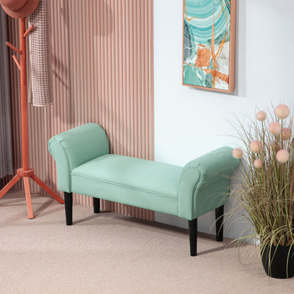 Bed Bench, Upholstered Bench, Seat Bench, Hallway Bench for Bedroom, Supports up to 130 kg, Sailcloth, Green, 102 x 36 x 51 cm