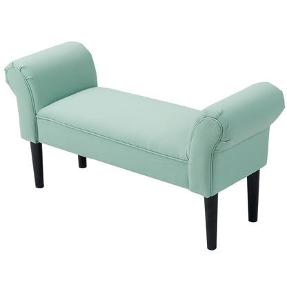 Bed Bench, Upholstered Bench, Seat Bench, Hallway Bench for Bedroom, Supports up to 130 kg, Sailcloth, Green, 102 x 36 x 51 cm