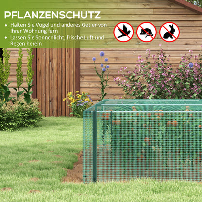 1.25 x 3.73 m Garden Net, Plant Protection Tent with Zippered Door, Insect Protection Net, Windproof Vegetable Net, Pest Protection Net for Garden, Balcony, Steel, Green