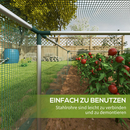1.25 x 3.73 m Garden Net, Plant Protection Tent with Zippered Door, Insect Protection Net, Windproof Vegetable Net, Pest Protection Net for Garden, Balcony, Steel, Green