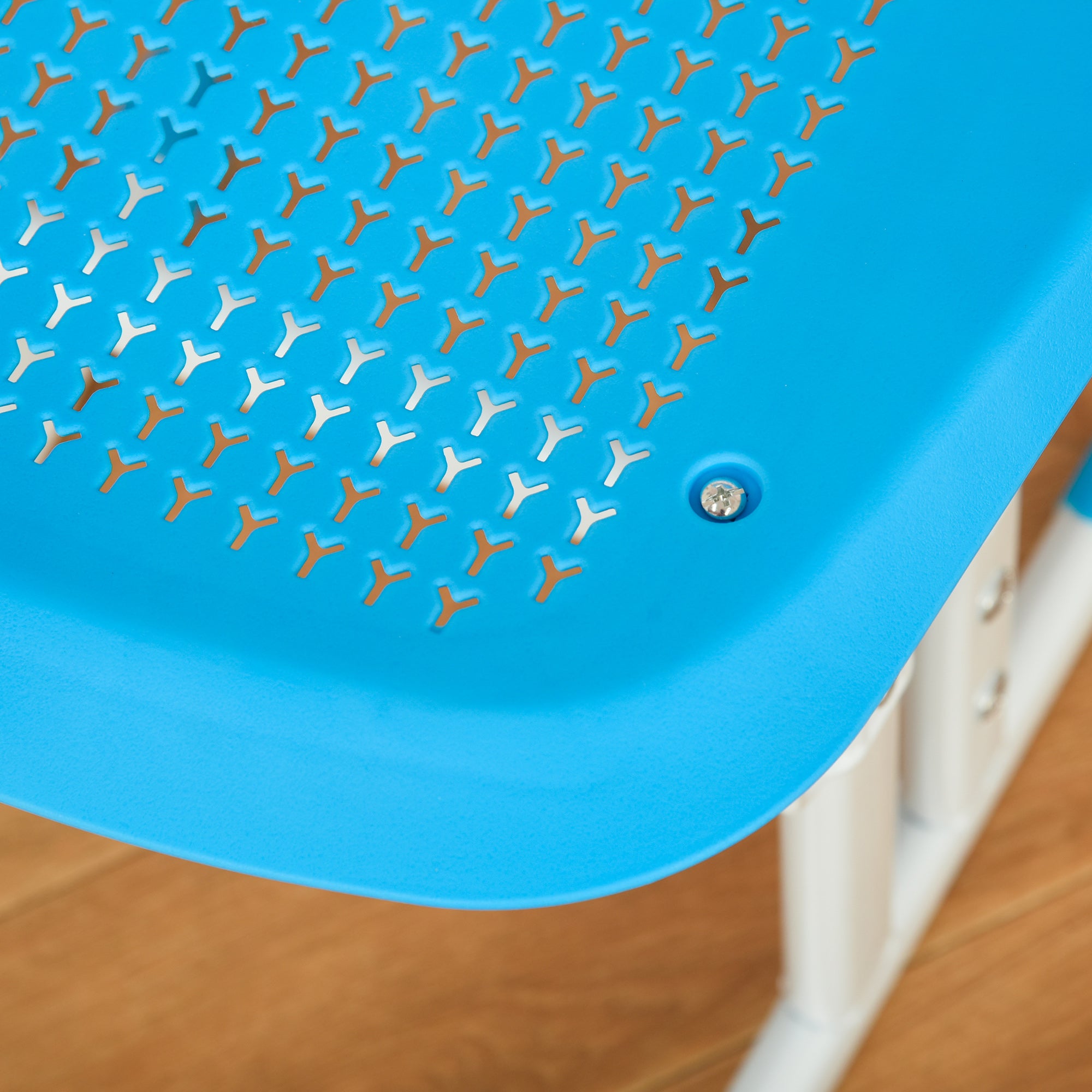 Children's Desk and Chair Set for 6-12 Years Old with LED Lamp, Bookstand, and Shelf, Blue