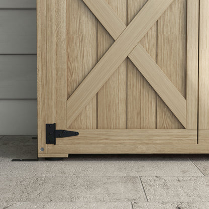 Garden Cabinet Garden Shelter for Tools on Foot 90L x 54.5W x 161/168.5H cm 2 Shelves Waterproof Bitumen Roof Pine Wood Autoclave