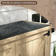Garden Cabinet Garden Shelter for Tools on Foot 90L x 54.5W x 161/168.5H cm 2 Shelves Waterproof Bitumen Roof Pine Wood Autoclave