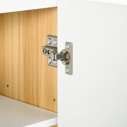 Bathroom mirror cabinet mirror 3 doors 4 adjustable shelves 68 x 22 x 60 cm light oak - white