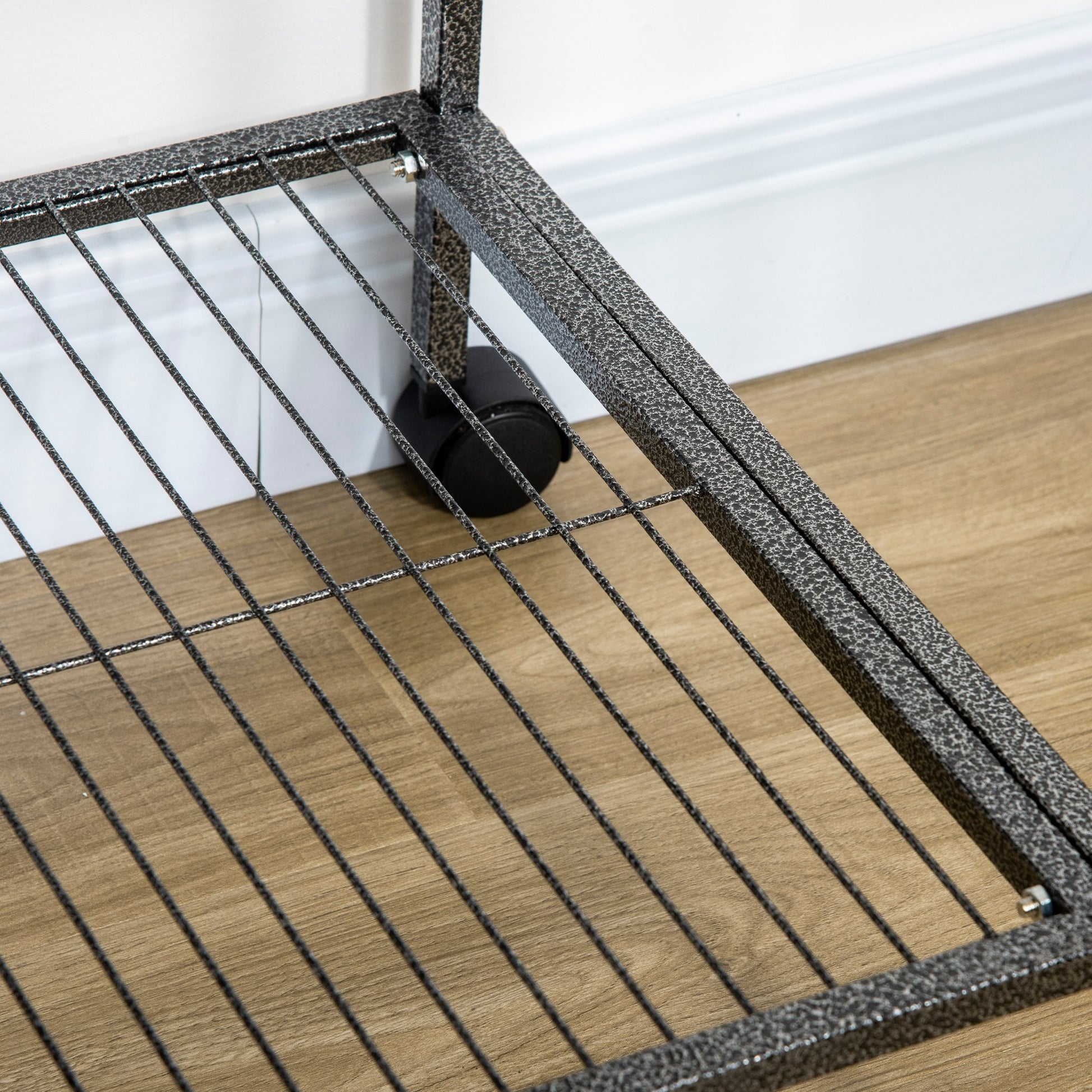 Bird Cage with Wheels 81x48x162.5 cm Metal Birdcage with Tray 4 Perches 4 Feeders and Storage Shelf for Parakeets Canaries Black and Gray