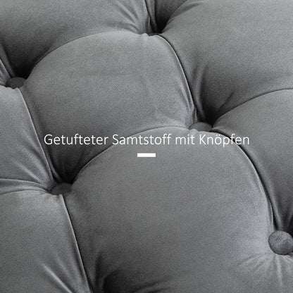 Vintage Ottoman, Storage Ottoman Bench Footstool Footrest with Storage, Upholstered Ottoman, Metal, Foam, Charcoal Gray, 55 x 55 x 42 cm