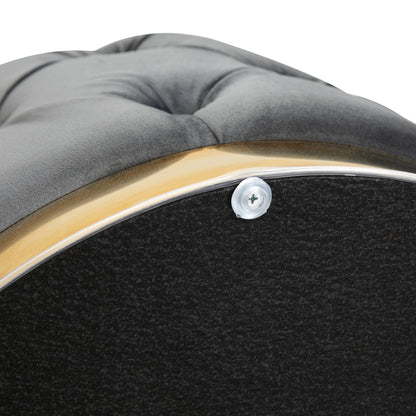 Vintage Ottoman, Storage Ottoman Bench Footstool Footrest with Storage, Upholstered Ottoman, Metal, Foam, Charcoal Gray, 55 x 55 x 42 cm