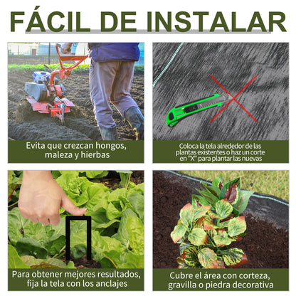 Antiweed Mesh Geotextile Mesh 1x50 m Garden Mesh against Weeds 100 g/m² Antiweed Mesh Roll Black