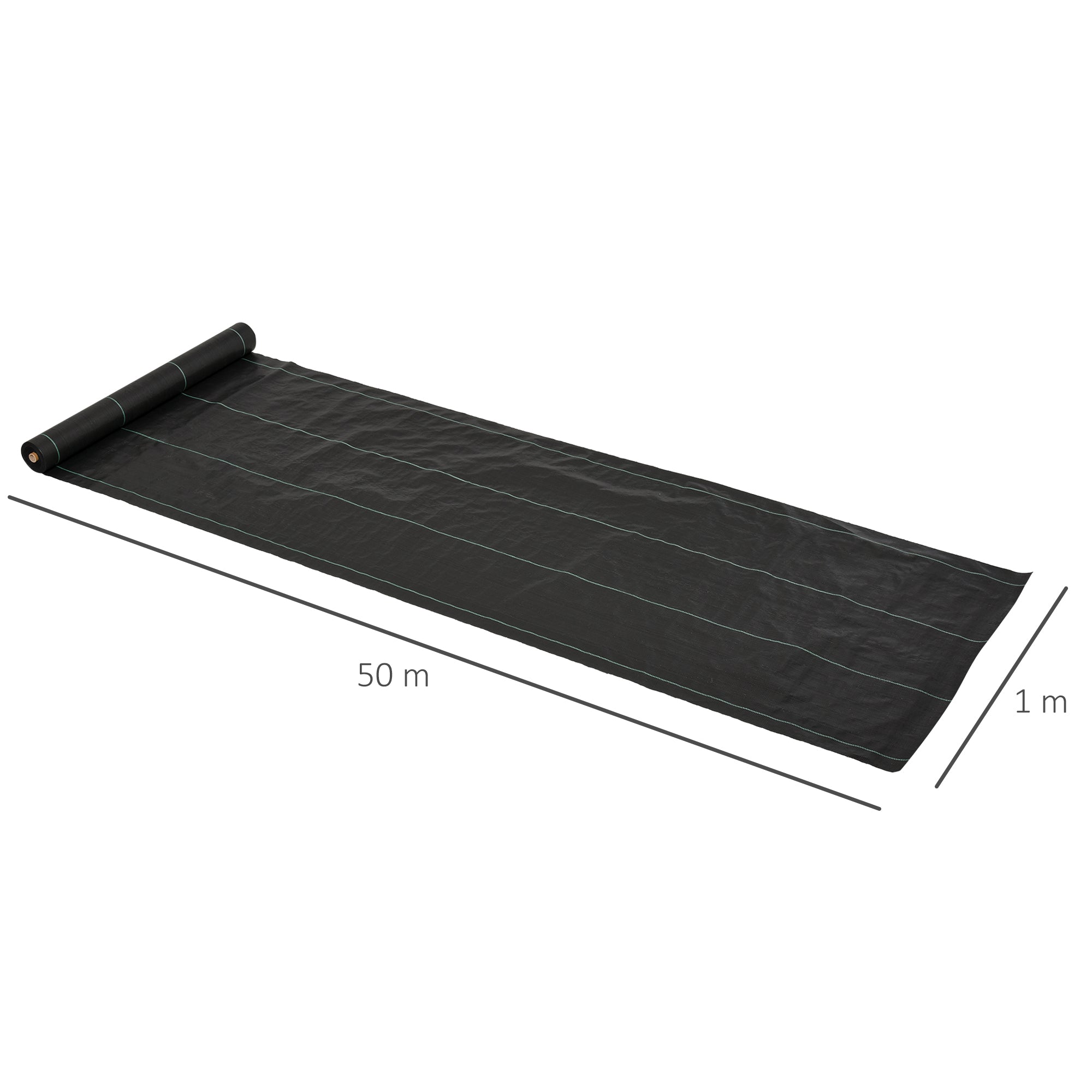 Antiweed Mesh Geotextile Mesh 1x50 m Garden Mesh against Weeds 100 g/m² Antiweed Mesh Roll Black