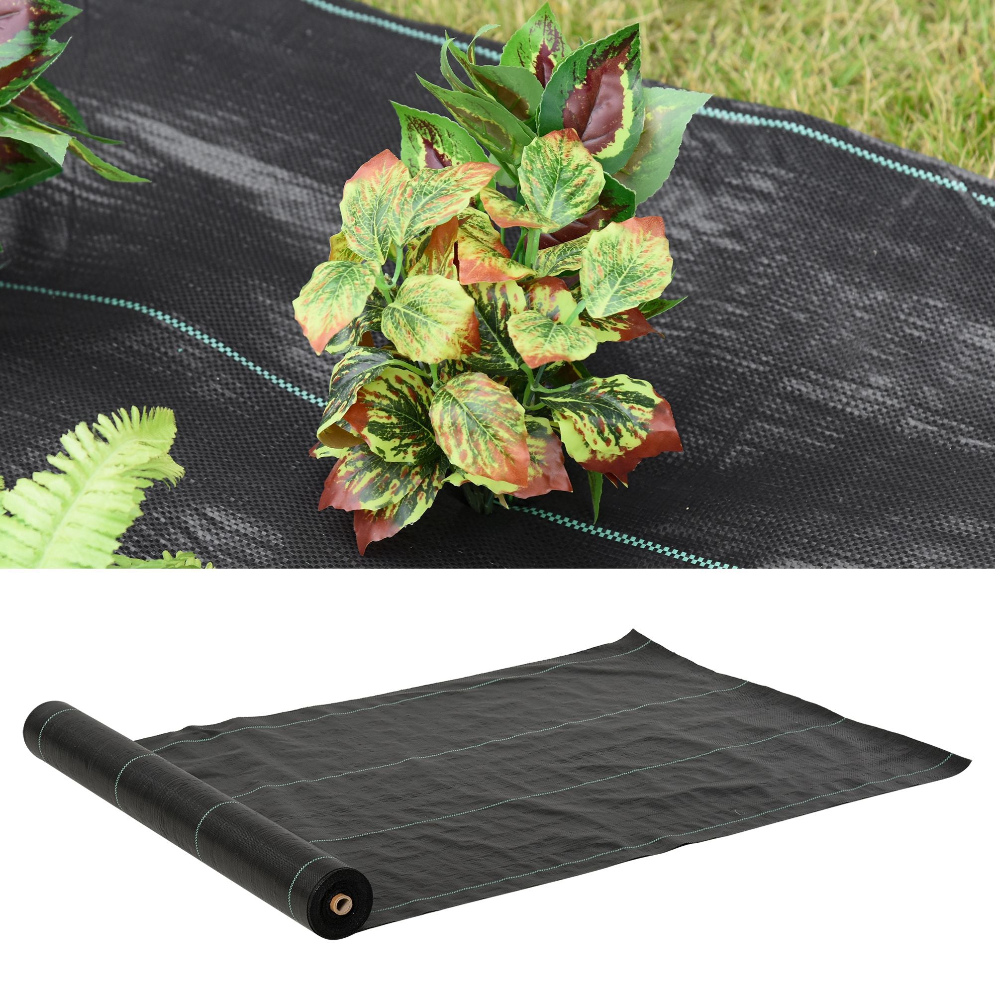 Antiweed Mesh Geotextile Mesh 1x50 m Garden Mesh against Weeds 100 g/m² Antiweed Mesh Roll Black