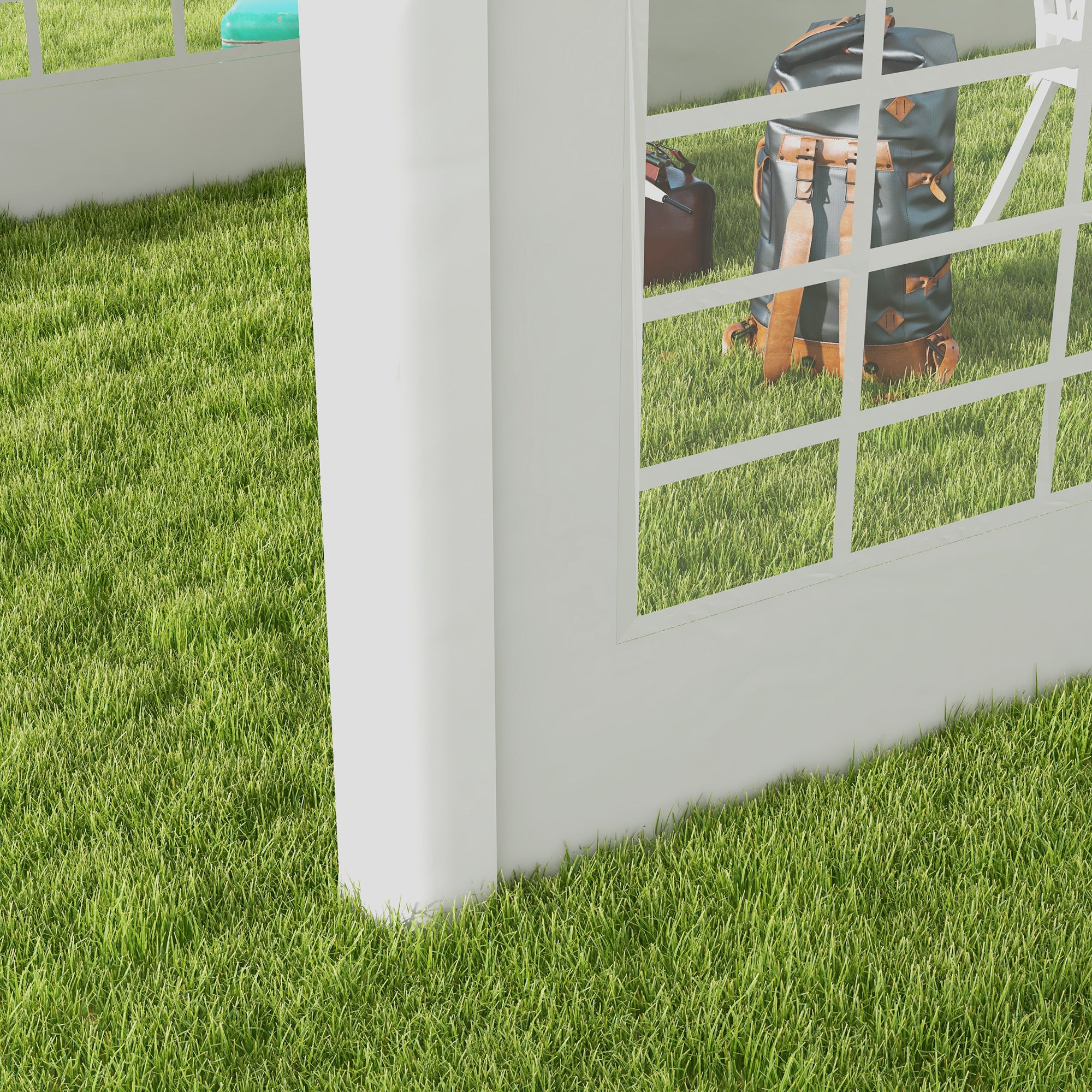 Side Panel with Window, Side Wall for Pavilion approx. 6 x 2 m Side Panel Replacement for Party Tent, White