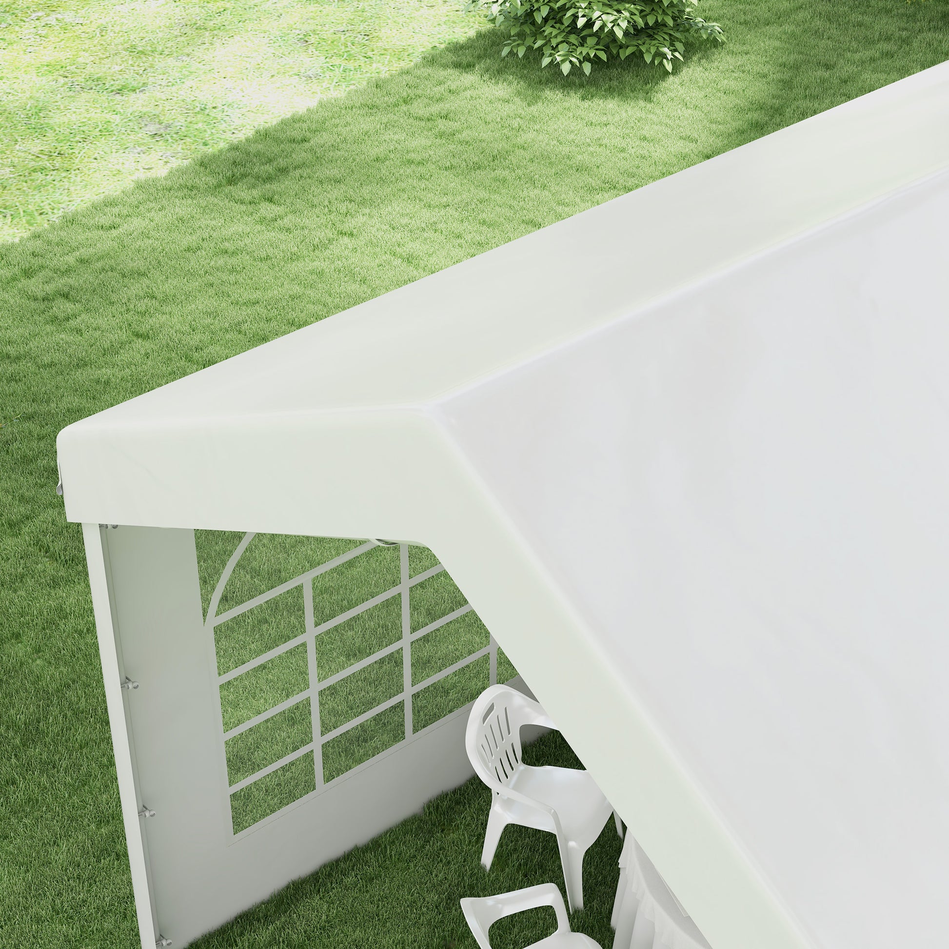 Side Panel with Window, Side Wall for Pavilion approx. 6 x 2 m Side Panel Replacement for Party Tent, White