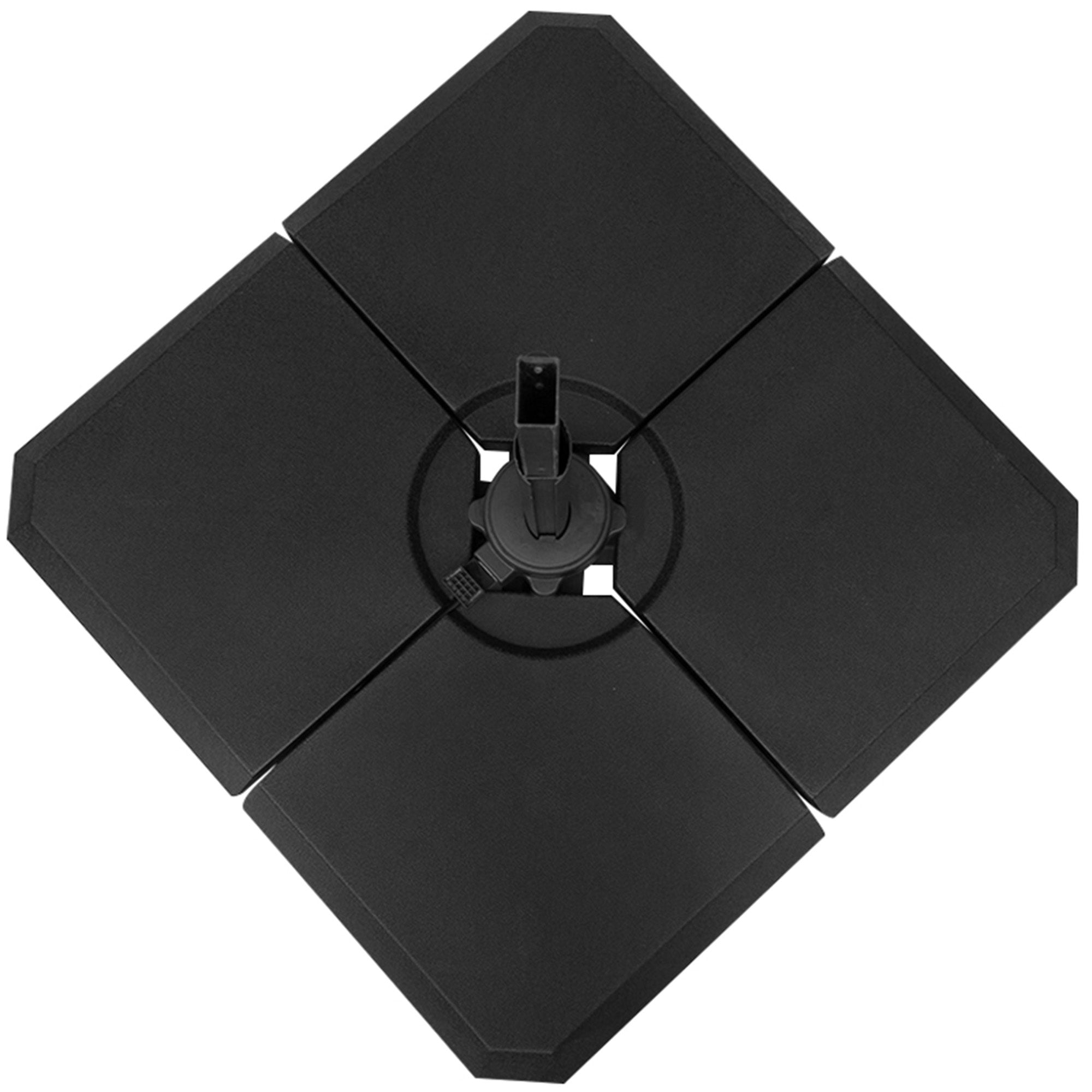 Set of 4 Pieces Parasol Base Stand for Patio or Garden Umbrella Fillable with 80 kg of Water or 120 kg of Sand Stable 100x100x9.5 cm Black