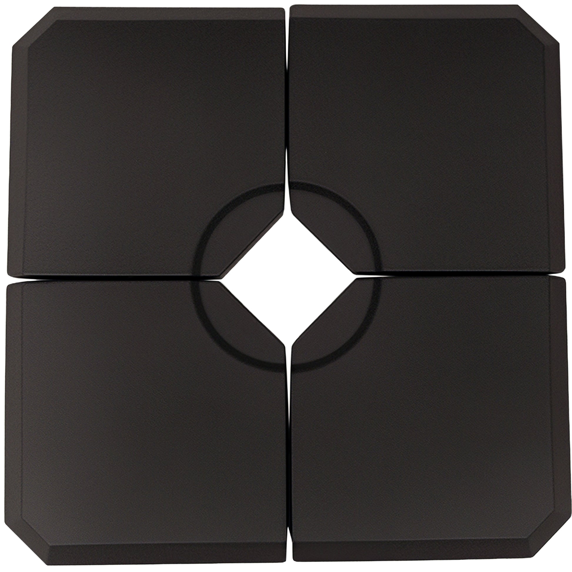 Set of 4 Pieces Parasol Base Stand for Patio or Garden Umbrella Fillable with 80 kg of Water or 120 kg of Sand Stable 100x100x9.5 cm Black