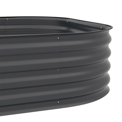 Square Raised Garden Bed Planter Steel Garden Planter Open Bottom 3 Tier for Herbs Vegetables Fruits Flowers 158 x 109 x 82 cm - Gray