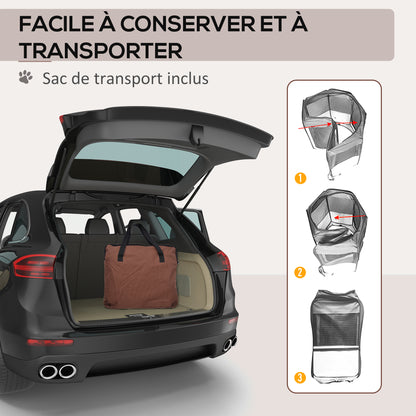 Foldable Octagonal Enclosure for Cats and Small Animals in Oxford Fabric and Steel - dim. Ø 117 x 76H cm - beige brown