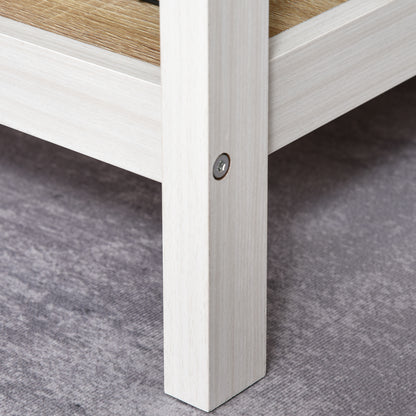 Multimedia Computer Desk dim. 110L x 48W x 76H cm 2 side shelves MDF E1 Light Oak White