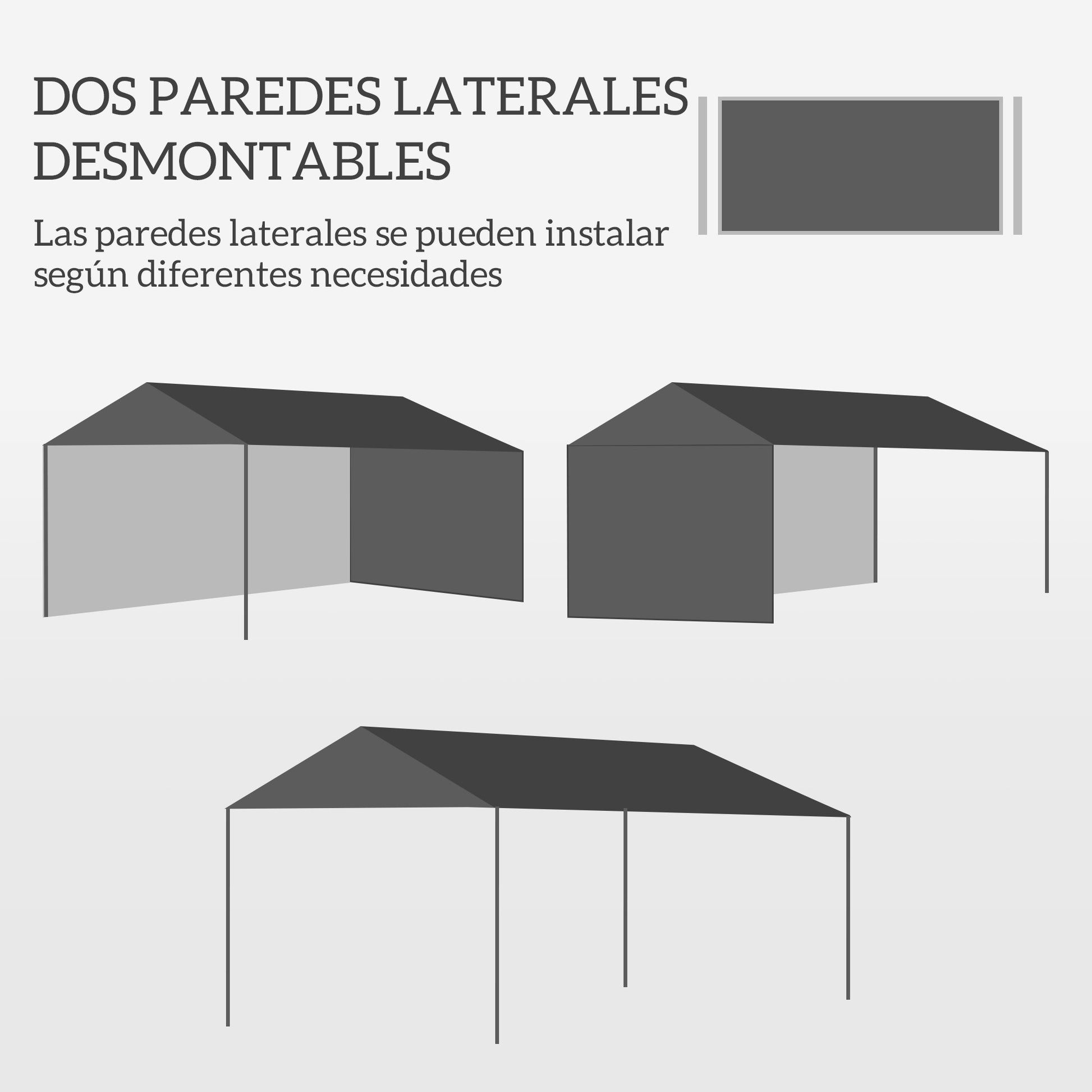 Garden Gazebo 4x3 m Detachable Outdoor Pergola with 2 Side Panels 2 Windows and Anti-UV Waterproof Steel Frame for Terrace Patio White