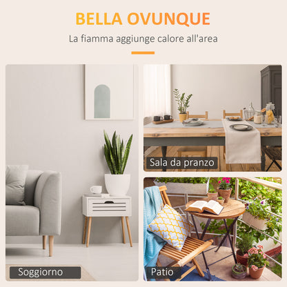 Wall-Mounted Stainless Steel Bioethanol Fireplace with 2.5h Combustion, 1L Tank, and Cover 20m², 90x16x40cm, Silver