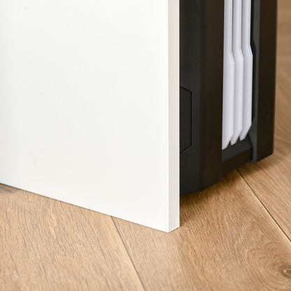 Desk for Bedroom, Wood PC Desk, Computer Desk with Keyboard Shelf, Oak and White